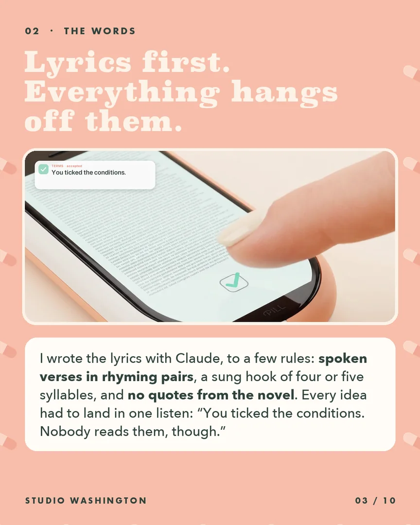The words. Lyrics first. Everything hangs off them.